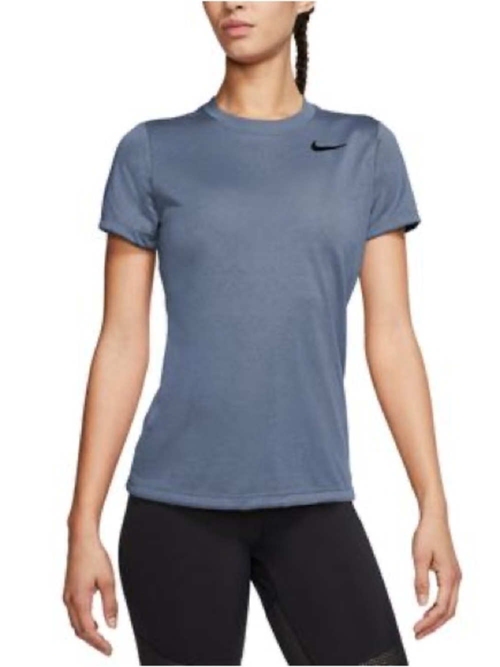 Nike Women's Crew Short-Sleeve Tee in Slate Blue ashen slate